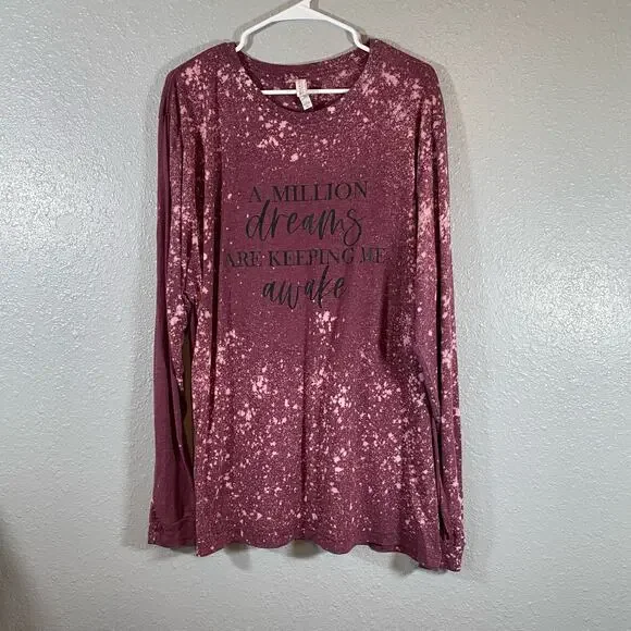 Bella Canvas 3XL Purple Bleach Long Sleeve Greatest Showman Crew Neck Graphic - Picture 1 of 6